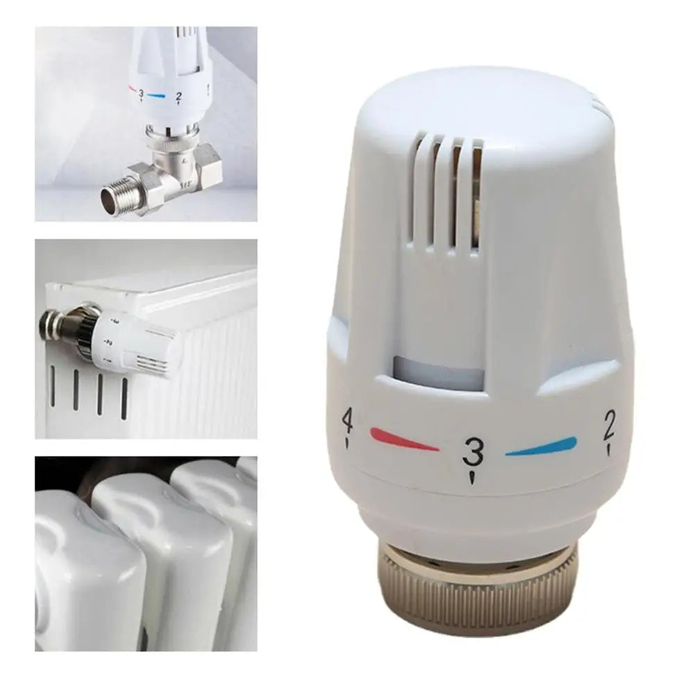 Thermostatic radiator valve for automatic temperature control.