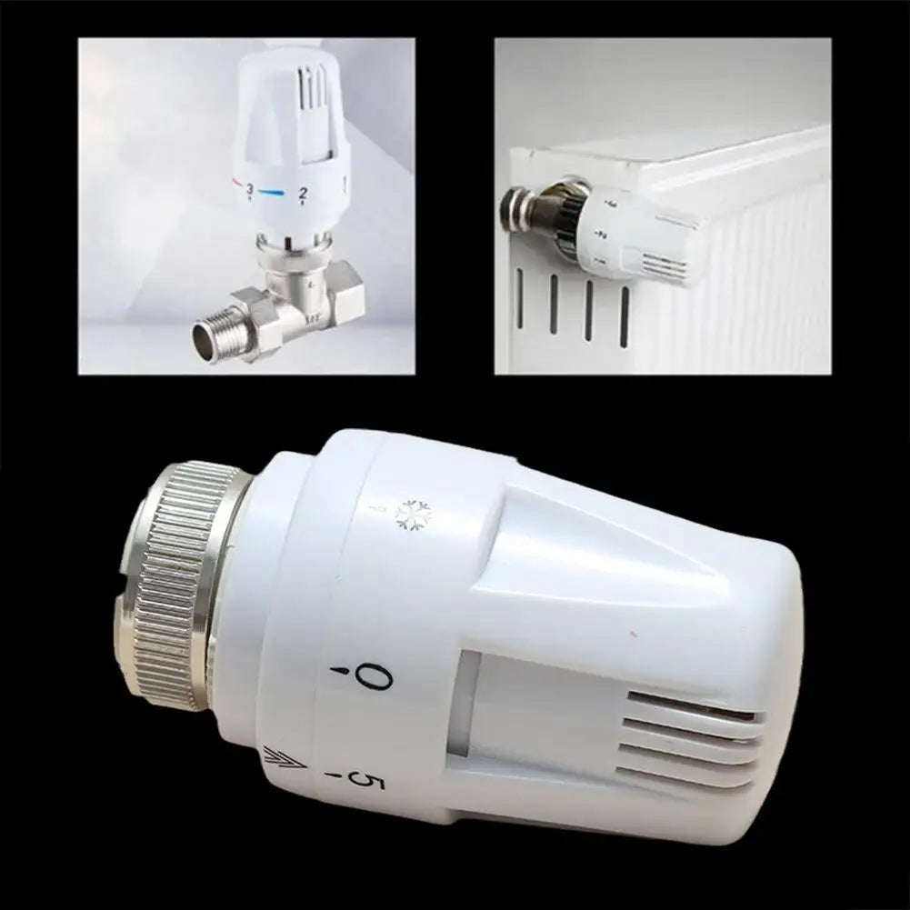 Thermostatic radiator valve for automatic temperature control.