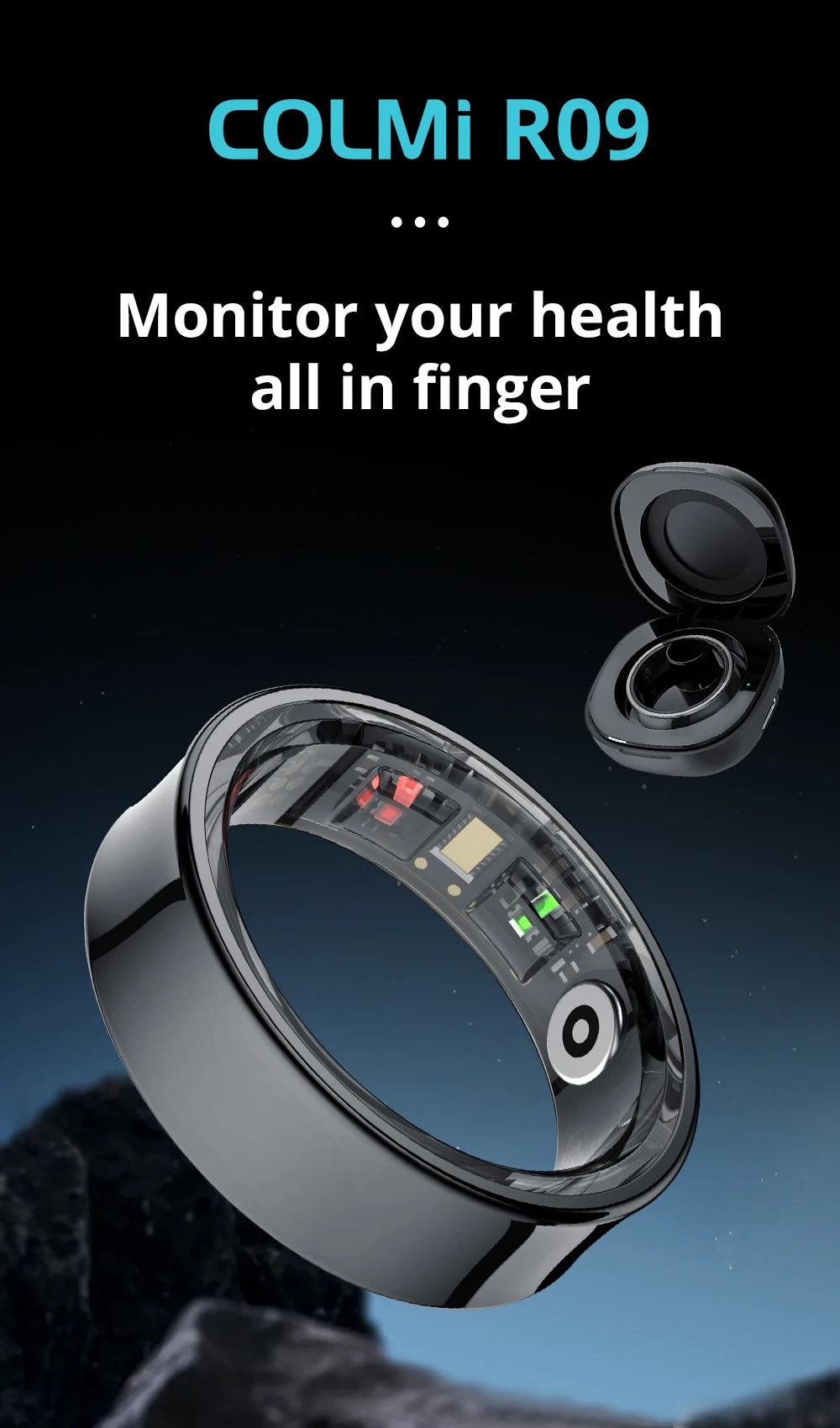 Stay on top of your health with the COLMI R09 Smart Ring.