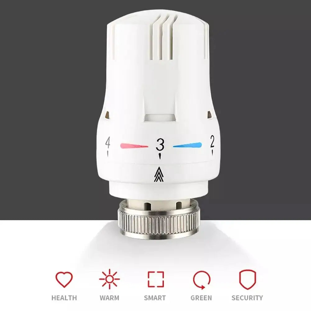 Thermostatic radiator valve for automatic temperature control.