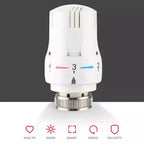 Thermostatic radiator valve for automatic temperature control.