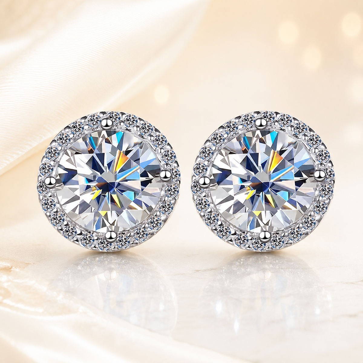 D Color Moissanite 925 Sterling Silver Earrings