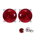 Lab-Created Ruby S925 Silver Stud Earrings