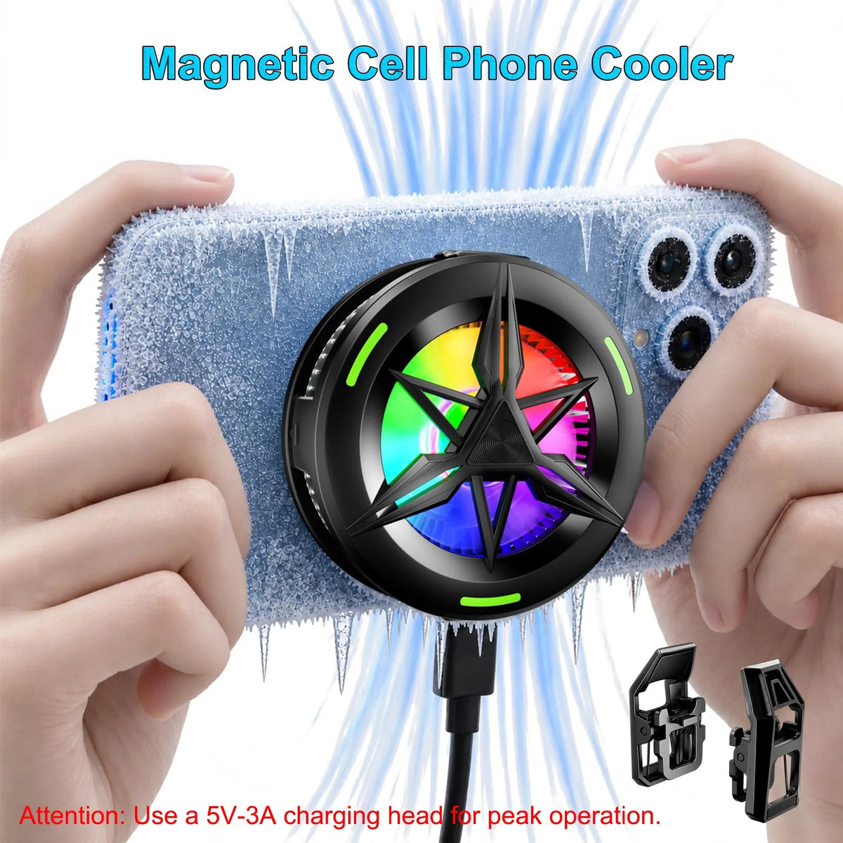 Magnetic RGB Phone Cooler – Gaming Cooling Fan