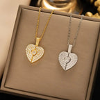 Elegant gold open close heart necklace