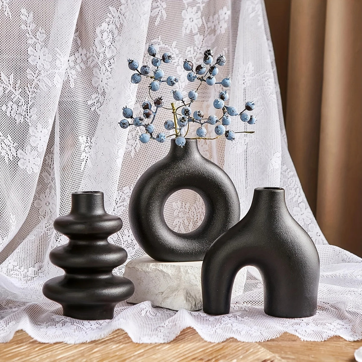 Bohemian Ceramic Vase Set – Elegant Home Decor
