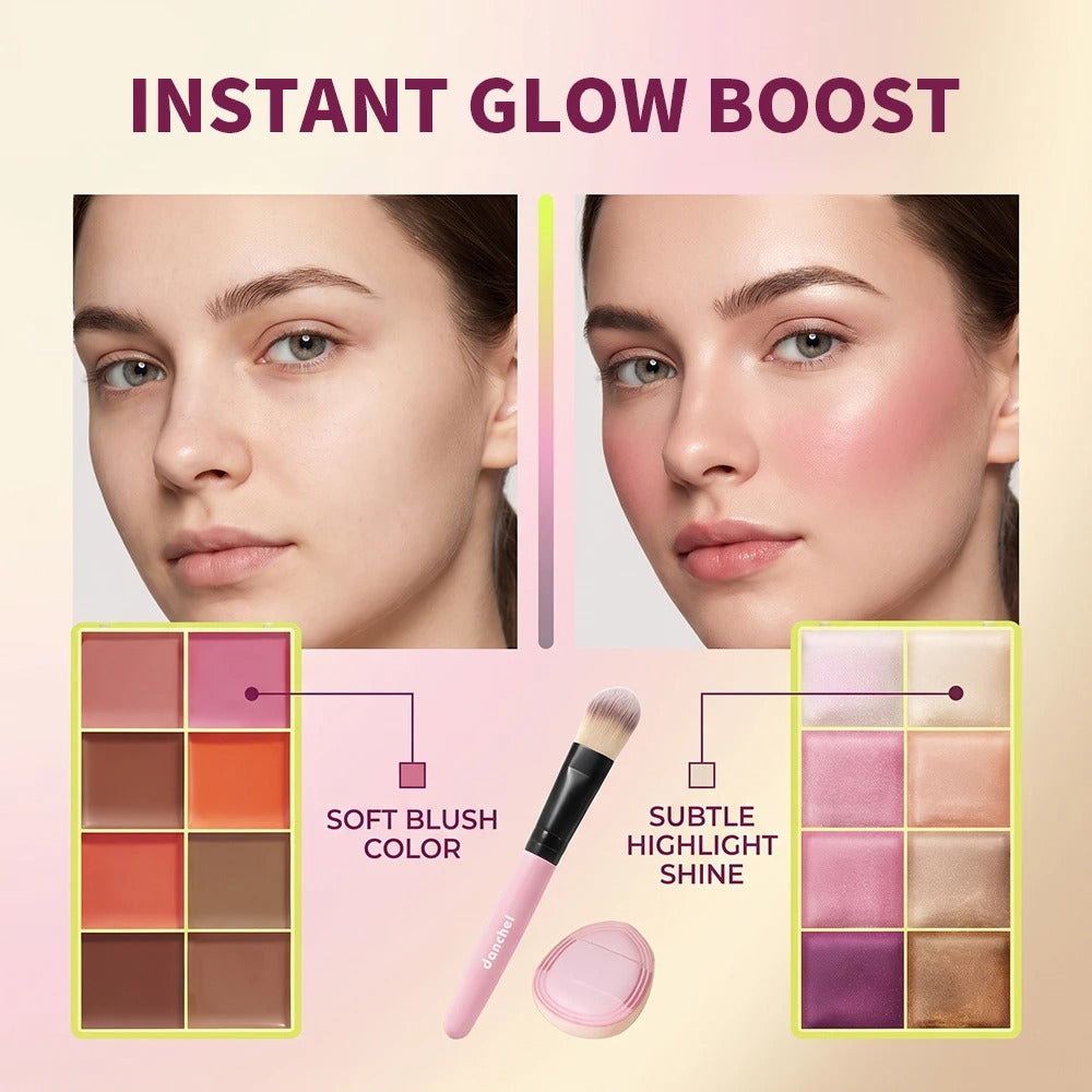 16-Color Cream Eyeshadow Palette – 4-Piece Set