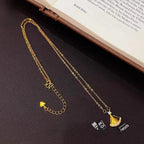Gold plated fan necklace