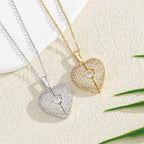 Elegant gold open close heart necklace