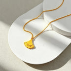 Gold plated fan necklace