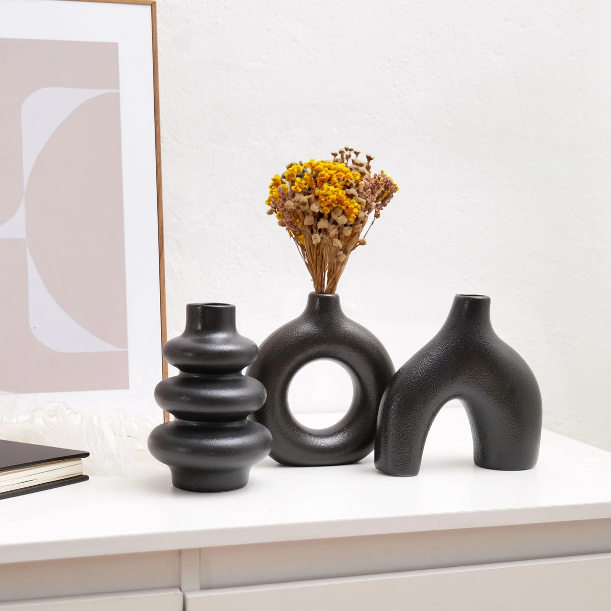 Bohemian Ceramic Vase Set – Elegant Home Decor