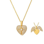 Elegant gold open close heart necklace