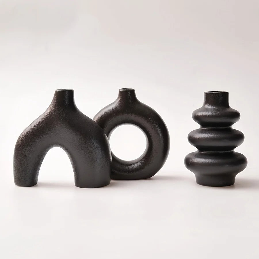Bohemian Ceramic Vase Set – Elegant Home Decor